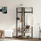 Corner Coat Rack, Metal Corner Coat Rack with Double Hooks/storage Rack/shoe Rack, Space Saving,... - House Of Avana [[SKU:HOA-CHS-400]]