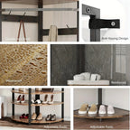 Corner Coat Rack, Metal Corner Coat Rack with Double Hooks/storage Rack/shoe Rack, Space Saving,... - House Of Avana [[SKU:HOA-CHS-400]]
