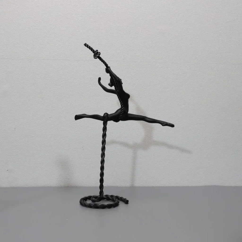 Abstract Statue - Dancing Girl Iron Finish | Metal Figure Sculpture | side view | Abstract home decor | House of Avana