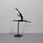 Abstract Statue - Dancing Girl Iron Finish | Metal Figure Sculpture | side view | Abstract home decor | House of Avana