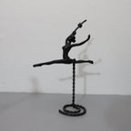 Abstract Statue - Dancing Girl Iron Finish | Metal Figure Sculpture | back view | Abstract home decor | House of Avana