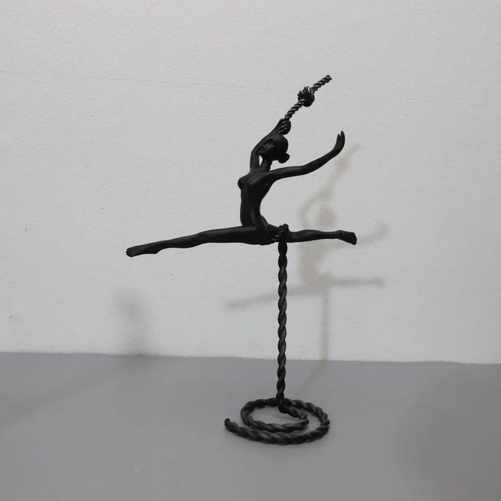 Abstract Statue - Dancing Girl Iron Finish | Metal Figure Sculpture | back view | Abstract home decor | House of Avana