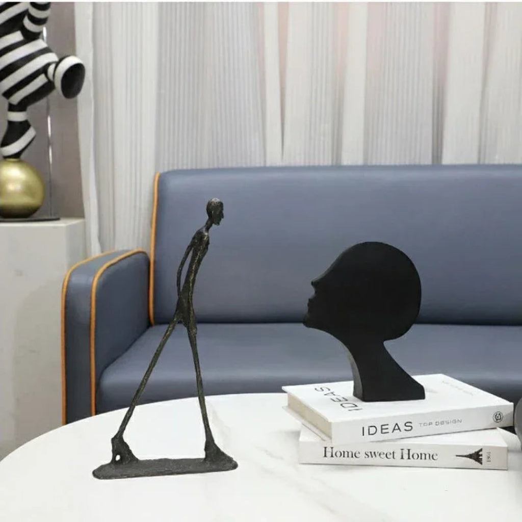Abstract Statue - Dancing Girl Iron Finish | Metal Figure Sculpture | detail view | Abstract home decor | House of Avana