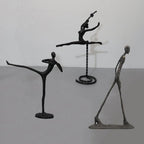 Abstract Statue - Dancing Girl Iron Finish | Metal Figure Sculpture | front view | Abstract home decor | House of Avana
