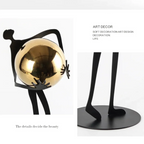 Metal Human Figure Sculpture with Gold Ball – Artistic Home Decor | Iron Figure Sculpture | base detail | Abstract home decor | House of Avana