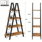 LAMERGE 4-storey A-shaped Bookshelf, Metal Frame Bookshelf, Standing Bedroom Ladder, Open Display Shelf, Indoor Plant Shelf, M Living Room, Office, Small Space Home Furniture Bookshelf House Of Avana