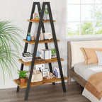 LAMERGE 4-storey A-shaped Bookshelf, Metal Frame Bookshelf, Standing Bedroom Ladder, Open Display Shelf, Indoor Plant Shelf, M Living Room, Office, Small Space Home Furniture Bookshelf House Of Avana [[SKU:HOA-BOK-015]]