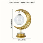 Metal Night Light - Golden Crescent Moon LED
