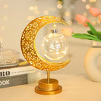 Metal Night Light - Golden Crescent Moon LED