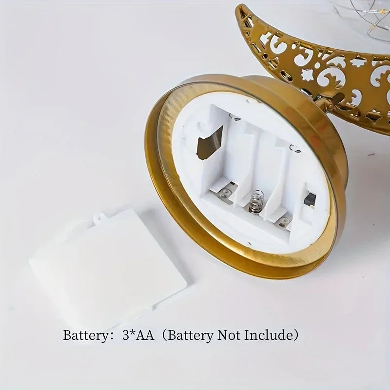 Metal Night Light - Golden Crescent Moon LED