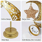 Metal Night Light - Golden Crescent Moon LED
