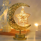 Metal Night Light - Golden Crescent Moon LED