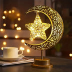Metal Night Light - Golden Crescent Moon LED