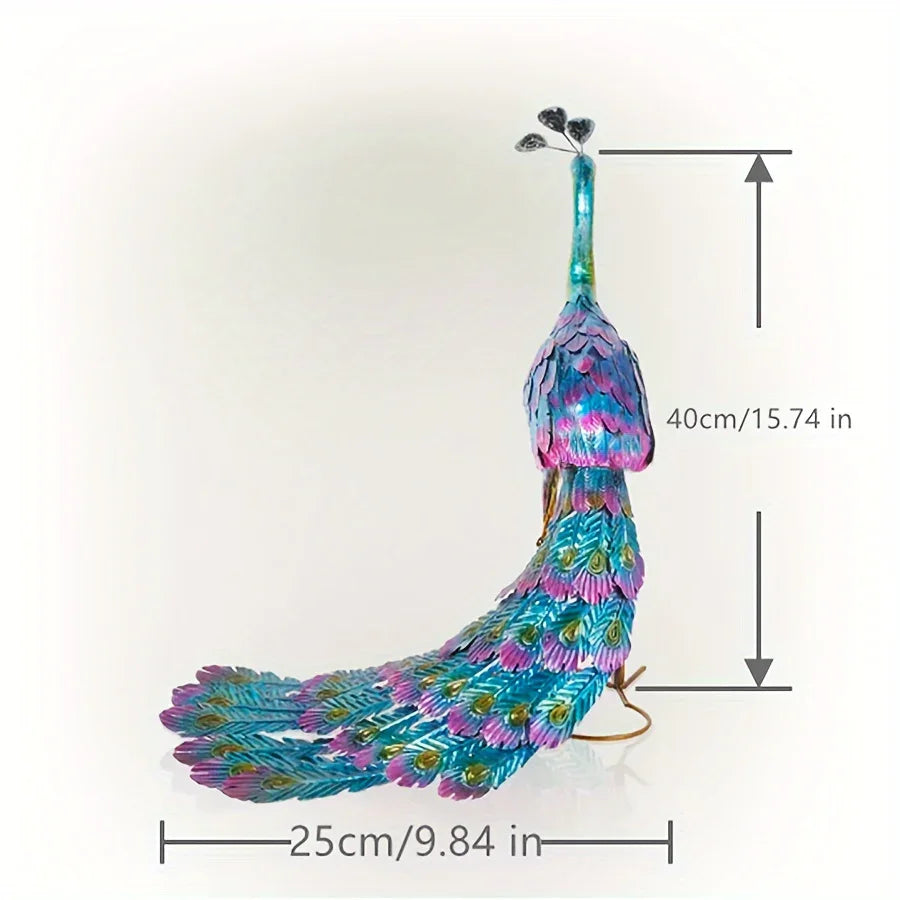 Perfect Metal Peacock Statue - Elegant Outdoor Garden, Lawn, and Patio Decor for Parties & Weddings House Of Avana