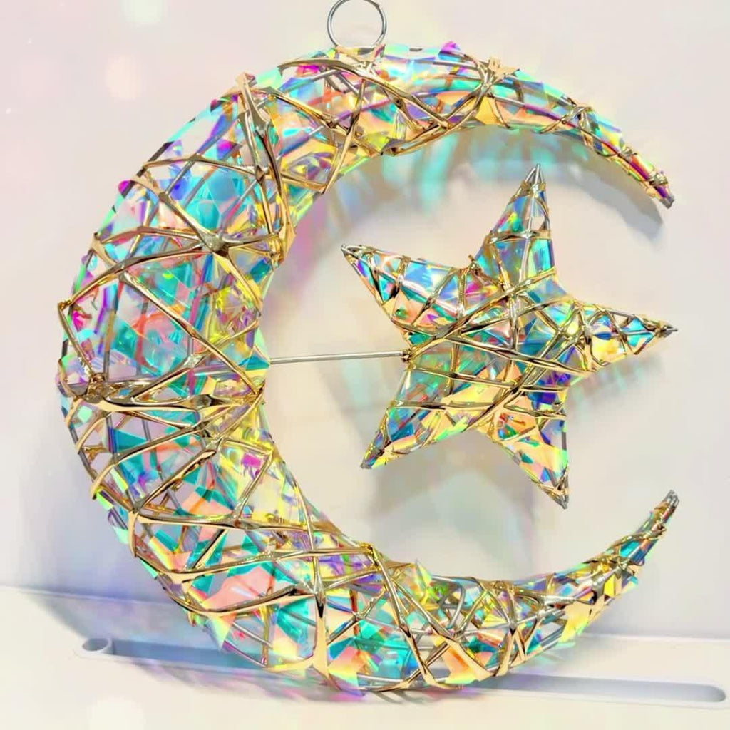 Metal Star Moon Pendant - 11.8-inch Luxury