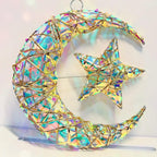 Metal Star Moon Pendant - 11.8-inch Luxury