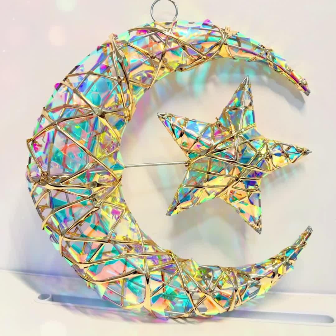 Metal Star Moon Pendant - 11.8-inch Luxury