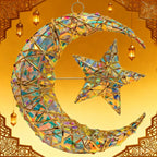 Metal Star Moon Pendant - 11.8-inch Luxury