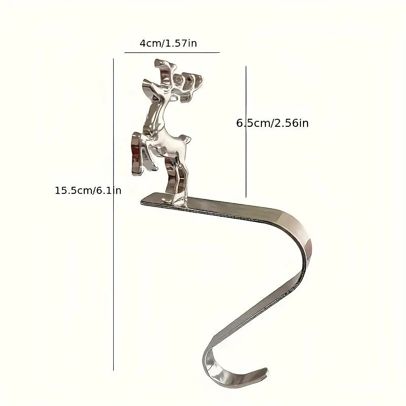 4pcs holiday Christmas stocking holder set, polished Golden and Silvery metal hooks with anti-slip pads, stylish wall-mounted fireplace rack for displaying clothes hangers, suitable for mantel metal fireplace stocking holders House Of Avana