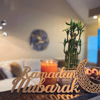 Ramadan Mubarak Wooden Table Stand, Ramadan Mubarak Decoration, Eid Mubarak Decoration, Ramadan Gifts, Ramadan Room Decoration, Ramadan Decor, Ramadan Decorations for Home, Ramadan Mubarak Sign House Of Avana [[SKU:HOA-WAL-070]]