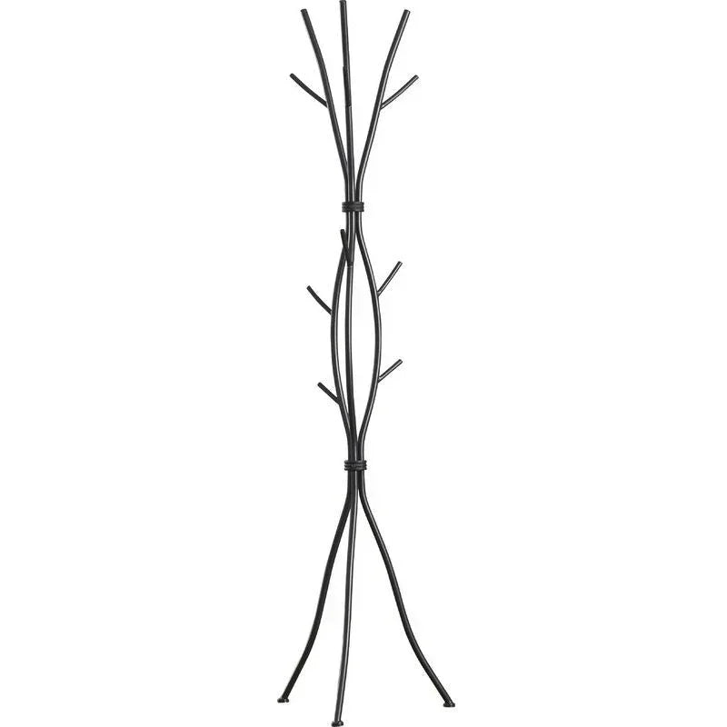 Metal Tree Branch Style Coat Rack with Multiple Hooks in Black