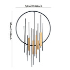 Metal Wall Art - Geometric Circle Design with Rustic Industrial Bars & Beams, texture detail - House Of Avana