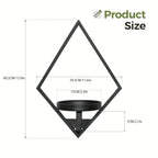 Metal Wall Planters with Geometric Frame - 3-pack Hanging Shelves, side view - House Of Avana