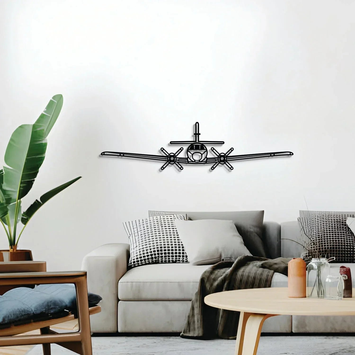 Metroliner Front Metal Aircraft Wall Art - Ncp0582, back view - House Of Avana