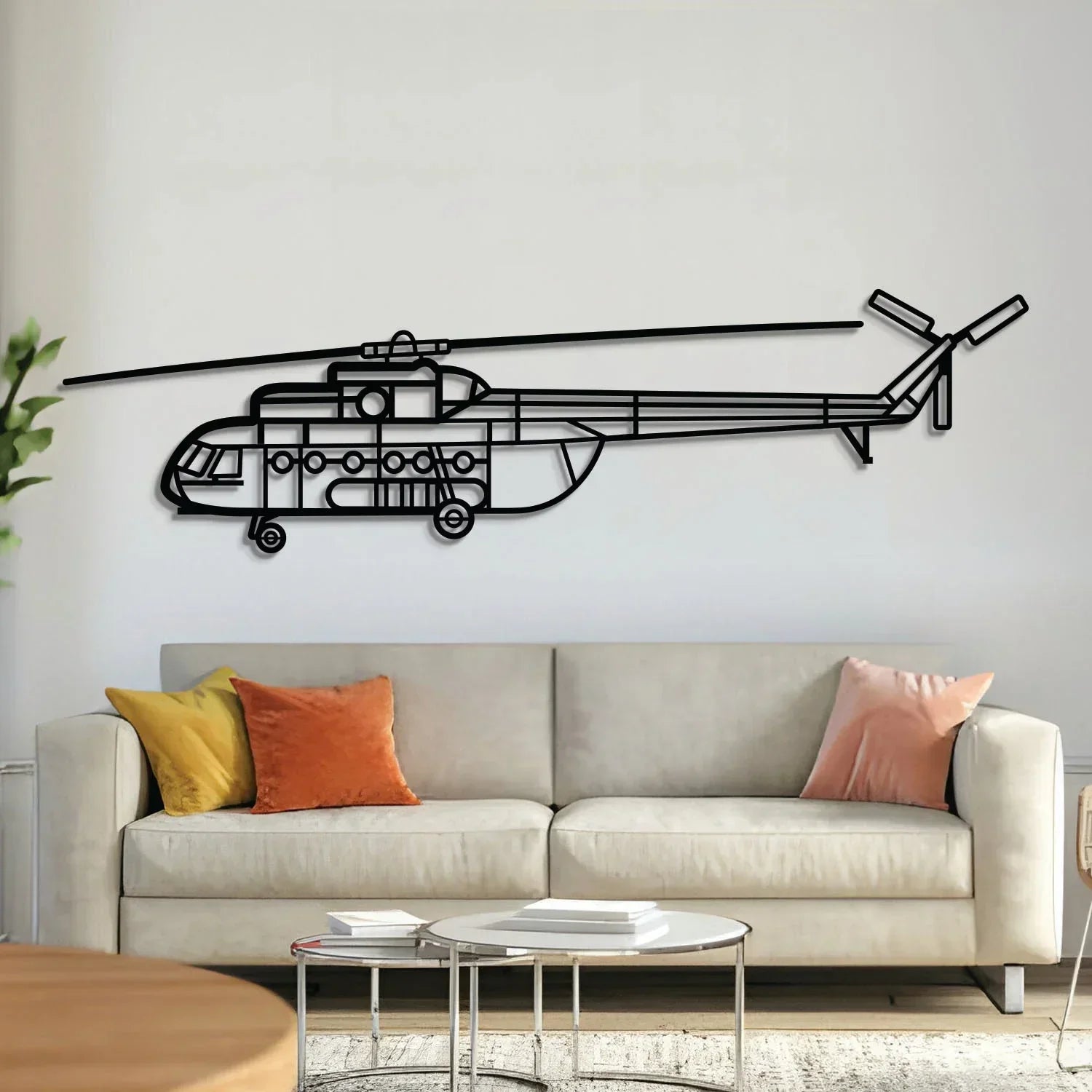 Mi-8 Metal Aircraft Wall Art - Ncp0584, front view - House Of Avana