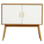 Mid-Century Modern Console Table Storage Cabinet with Solid Wood Legs