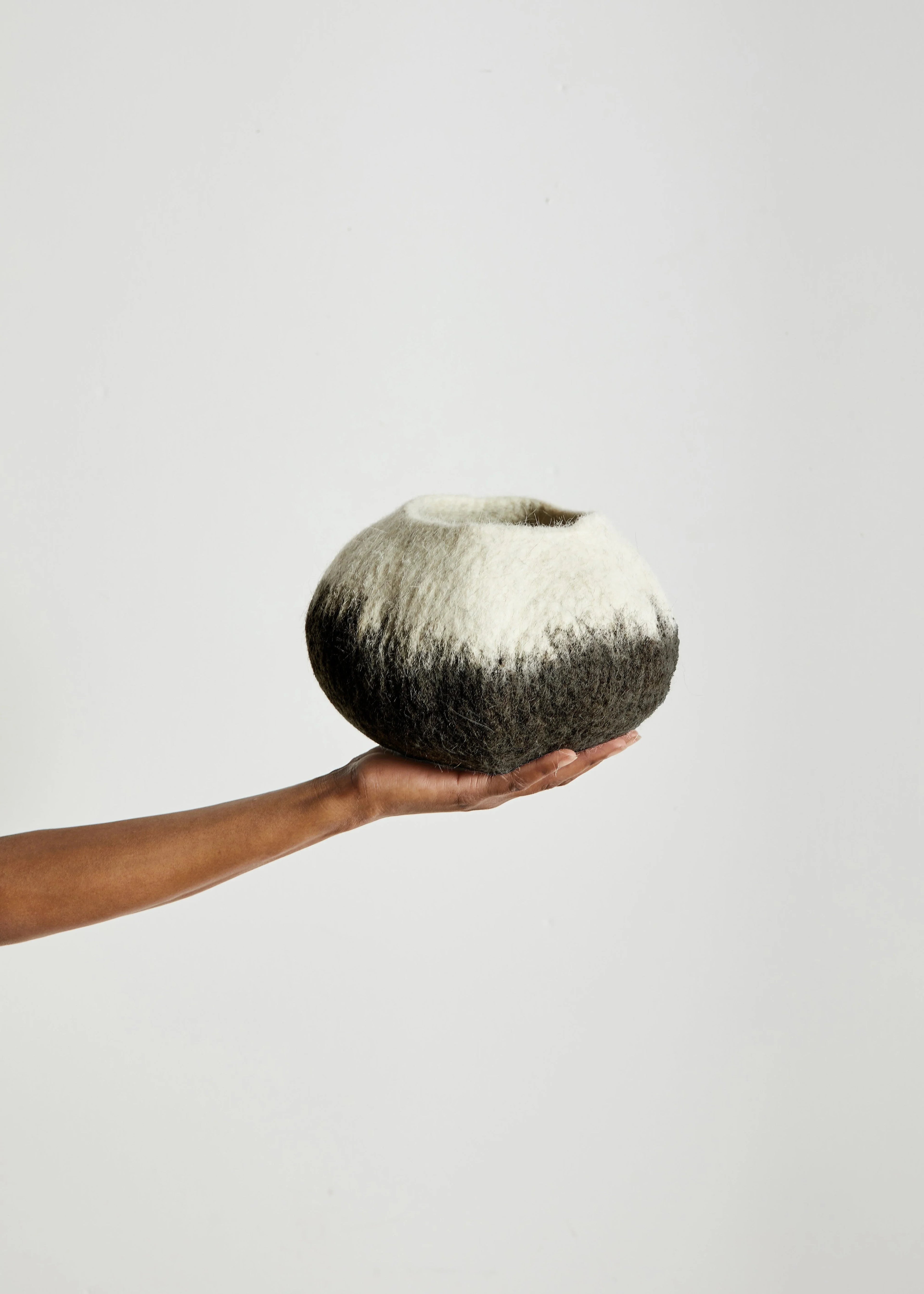 Midnight Ombre Hand-Felted Wool Decorative Ukhamba Bowl Kanju Interiors