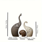 Elephant Figurine - Decorative Ceramic Matte Large, side view - House Of Avana
