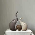 Elephant Figurine - Decorative Ceramic Matte Large, detail shot - House Of Avana
