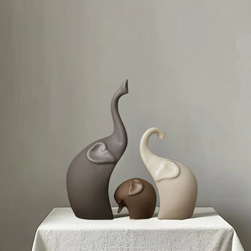 Elephant Figurine - Decorative Ceramic Matte Large, detail shot - House Of Avana