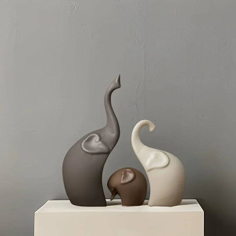 Elephant Figurine - Decorative Ceramic Matte Large, lifestyle image - House Of Avana