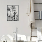 Minimalist Wall Art - Black Floral Design, lifestyle image - House Of Avana