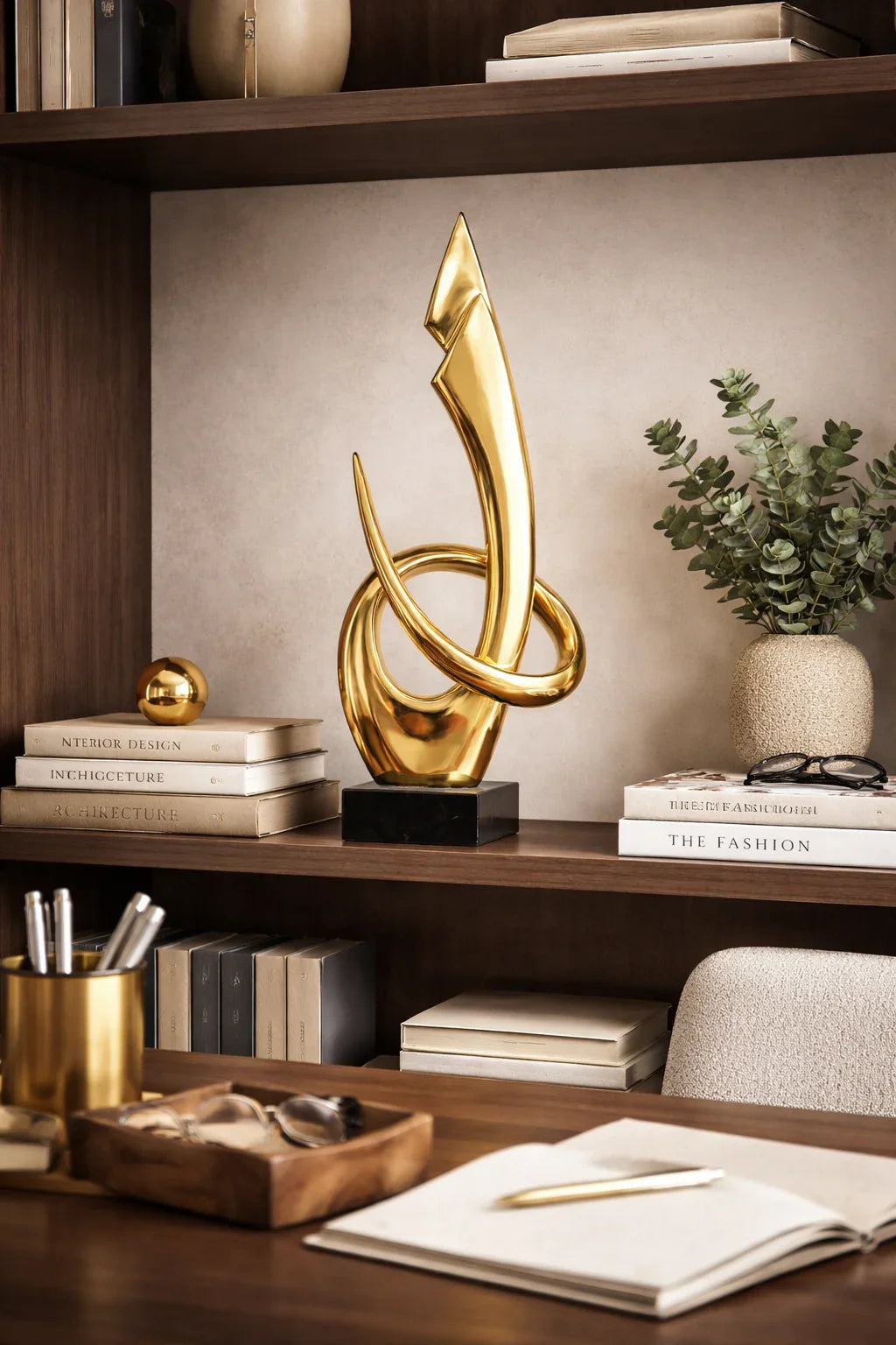 Modern Abstract Metal Sculpture Set – Minimalist Geometric Desk & Home Decor Ornament | Abstract Sculpture | product view 19 | Abstract home decor | House of Avana