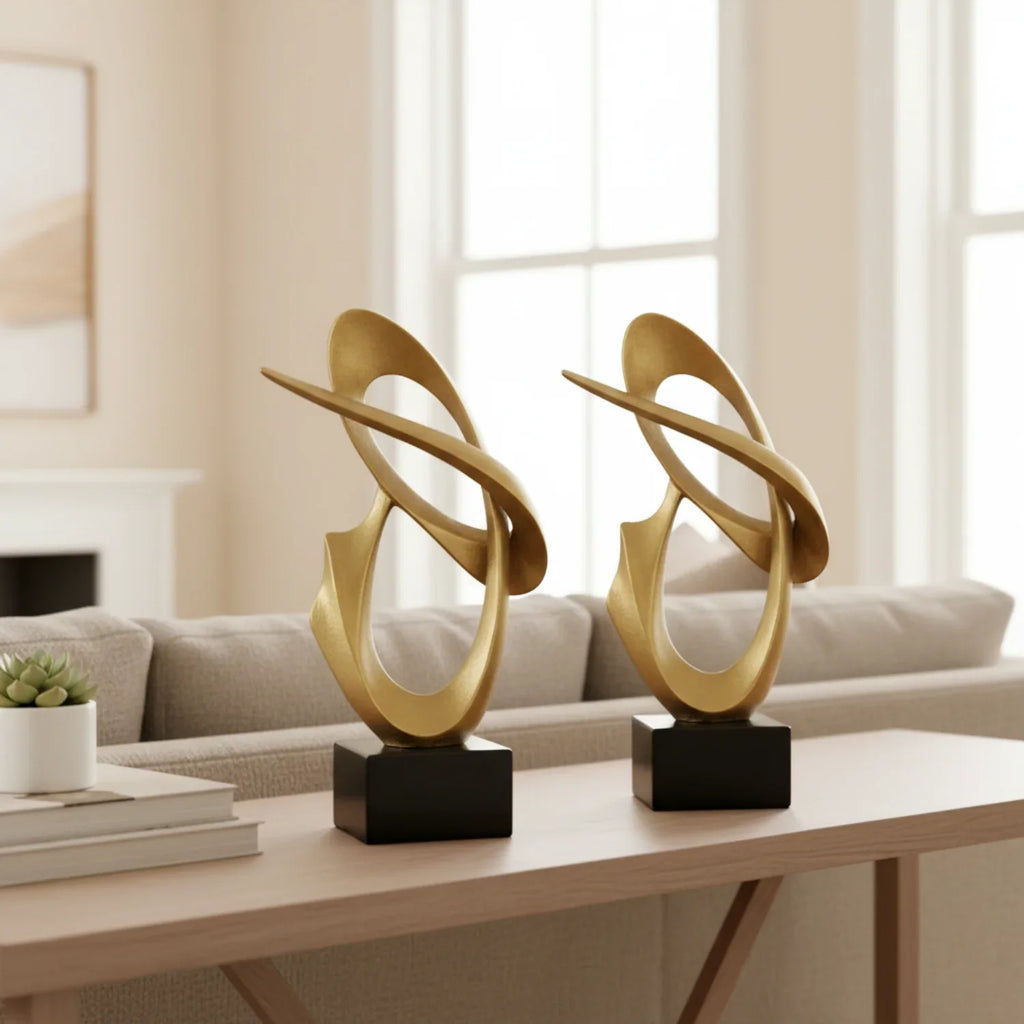 Modern Abstract Metal Sculpture Set – Minimalist Geometric Desk & Home Decor Ornament | Abstract Sculpture | product view 31 | Abstract home decor | House of Avana