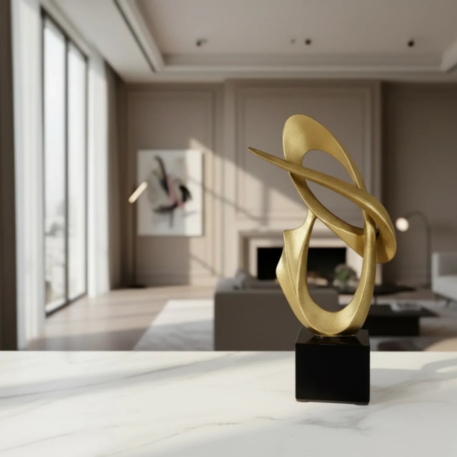 Modern Abstract Metal Sculpture Set – Minimalist Geometric Desk & Home Decor Ornament | Abstract Sculpture | product view 33 | Abstract home decor | House of Avana