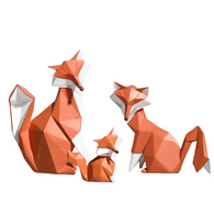 Modern Geometric Fox Statue Animal Figurine