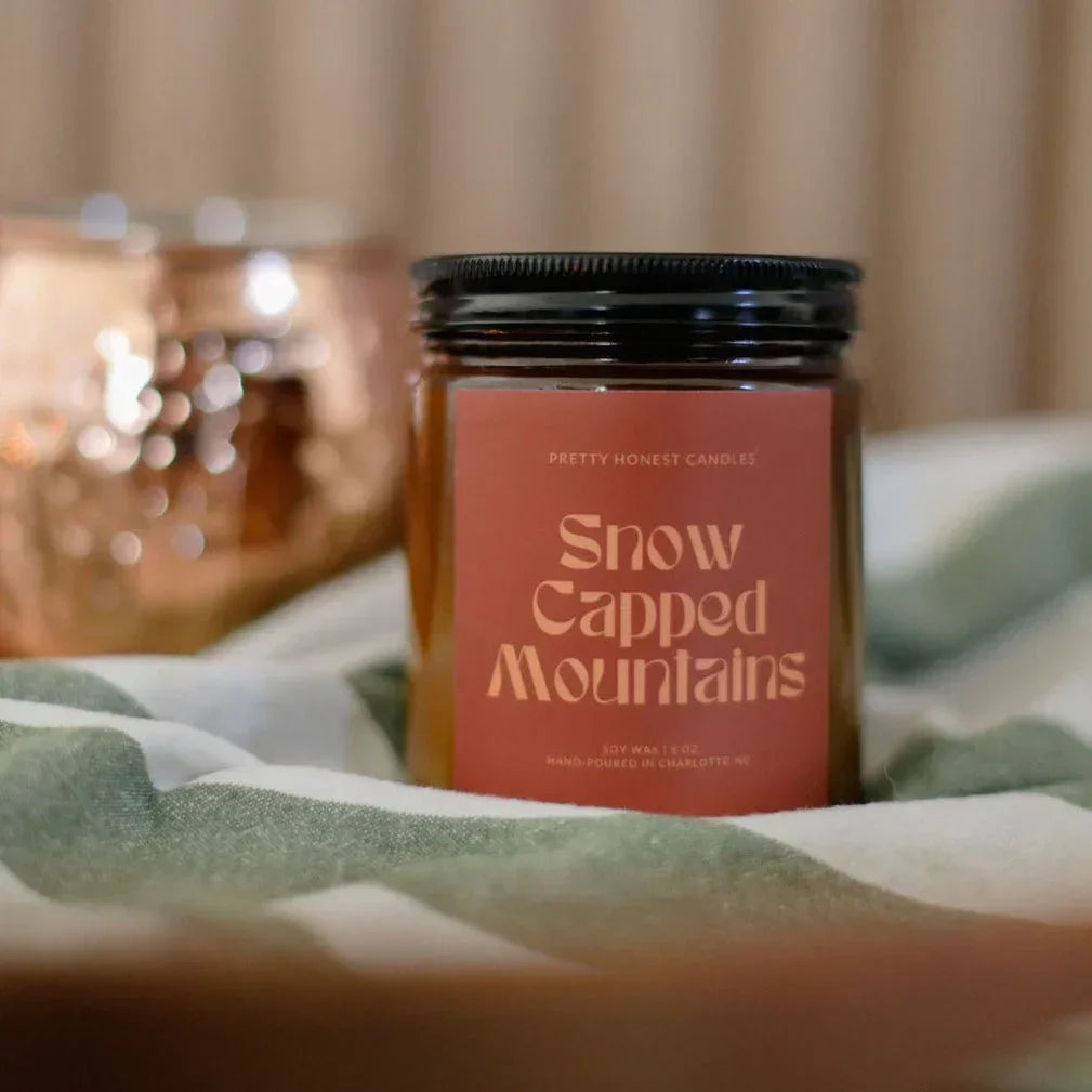 Mint Candle: Snow Capped Mountains Candle Pretty Honest Candles