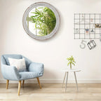24 Round Farmhouse Circle Mirror with White Wash Beads - Rustic Distressed Wooden Frame, Decorative Wall... - House Of Avana