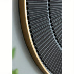 Round Wooden Mirror with Golden Frame - House Of Avana [[SKU:HOA-MIR-013]]