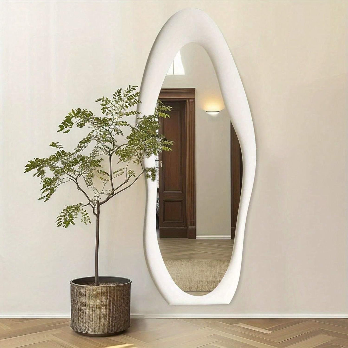 160.02cm X 60.96cm Full-length Irregular Arch Design Mirror - Wall-mounted Floor Mirror with... - House Of Avana [[SKU:HOA-MIR-014]]