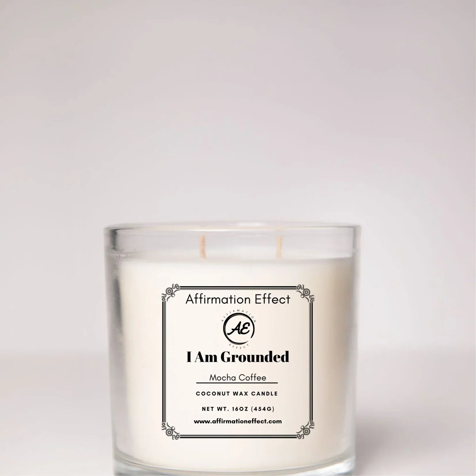 Mocha Coffee "i Am Grounded" Affirmation Candle - 17.5 Oz, front view - House Of Avana