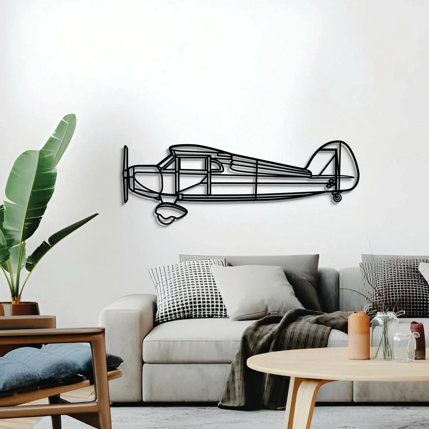 Model B Metal Aircraft Wall Art - Ncp0587, detail shot - House Of Avana