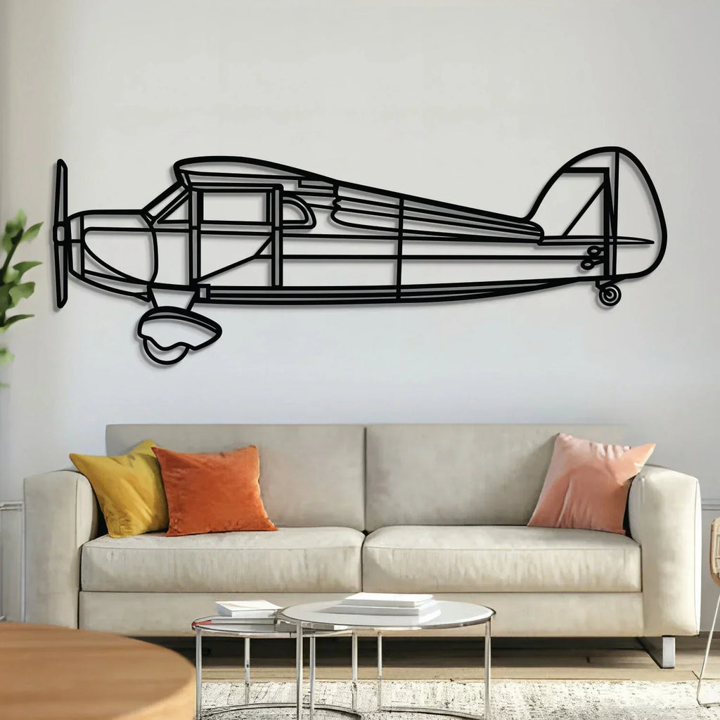 Model B Metal Aircraft Wall Art - Ncp0587, front view - House Of Avana