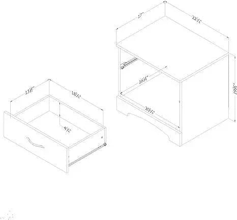 Modern 1 Drawer Nightstand End Side Table Storage in Black