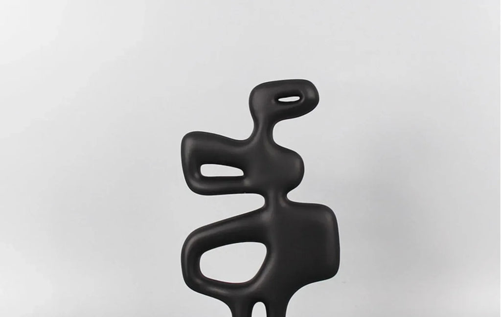 Geometric Sculpture - Black White Hollow Design, texture detail - House Of Avana