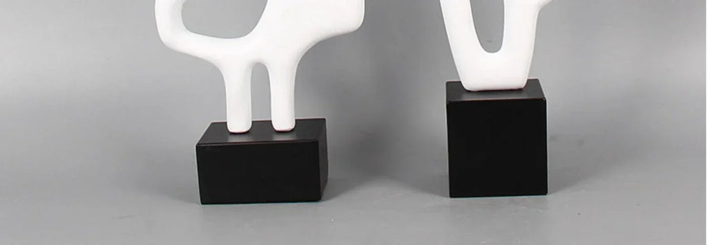 Geometric Sculpture - Black White Hollow Design, in-use display - House Of Avana